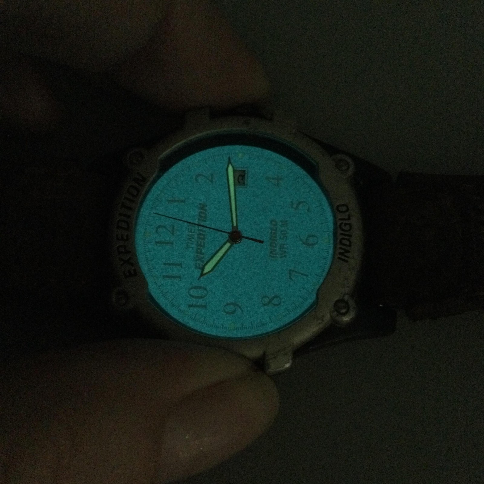 Timex Expedition Indiglo Mens Watch 39mm Black Dial Brown Leather New Battery