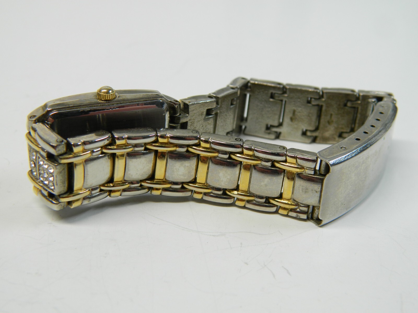 ALLUDE 10k Gold plated Silver Tone with Rhinestones Watch