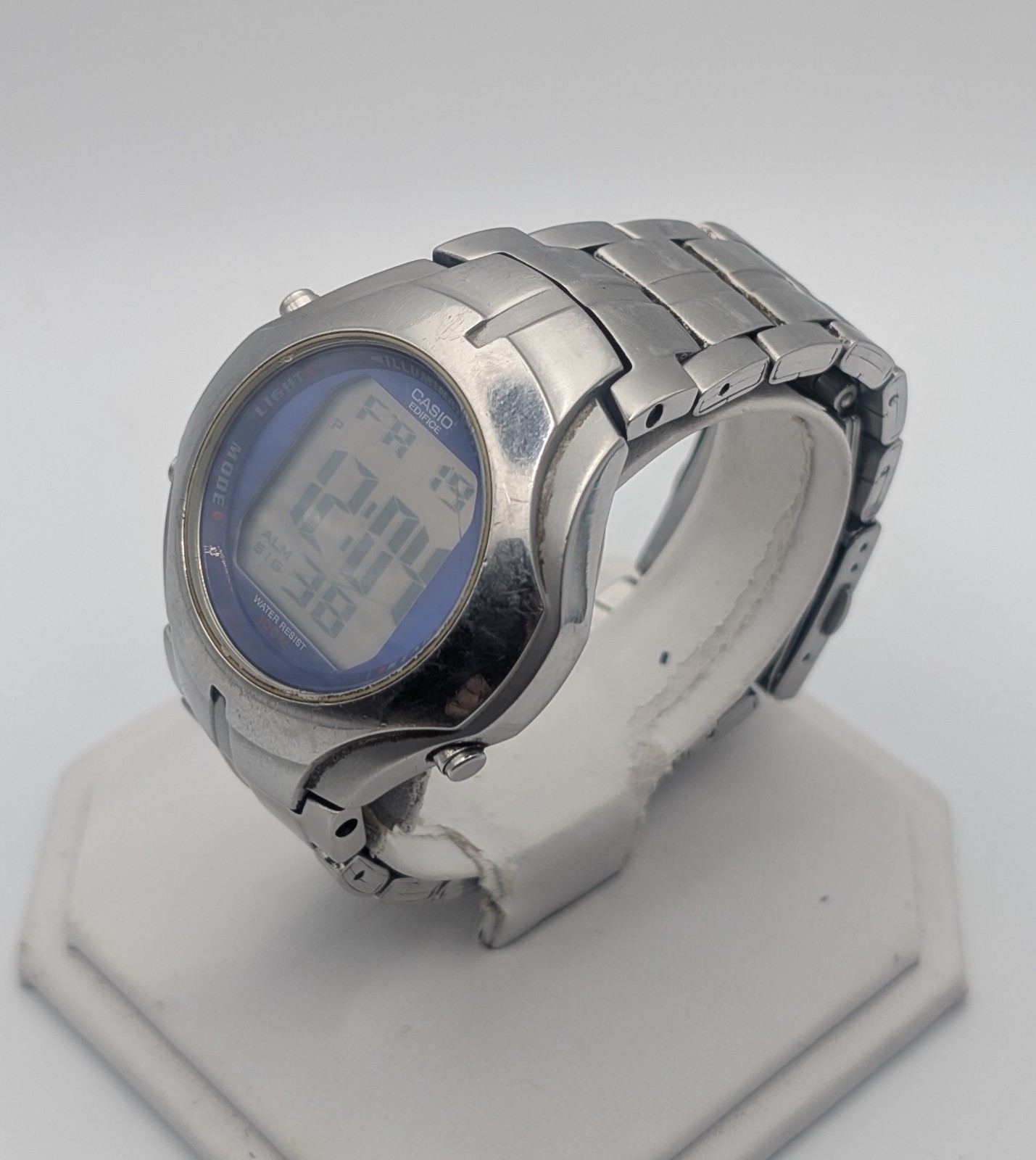 Casio Edifice EFD-100 Men’s 43mm Blue Dial Steel Alarm Chronograph Watch