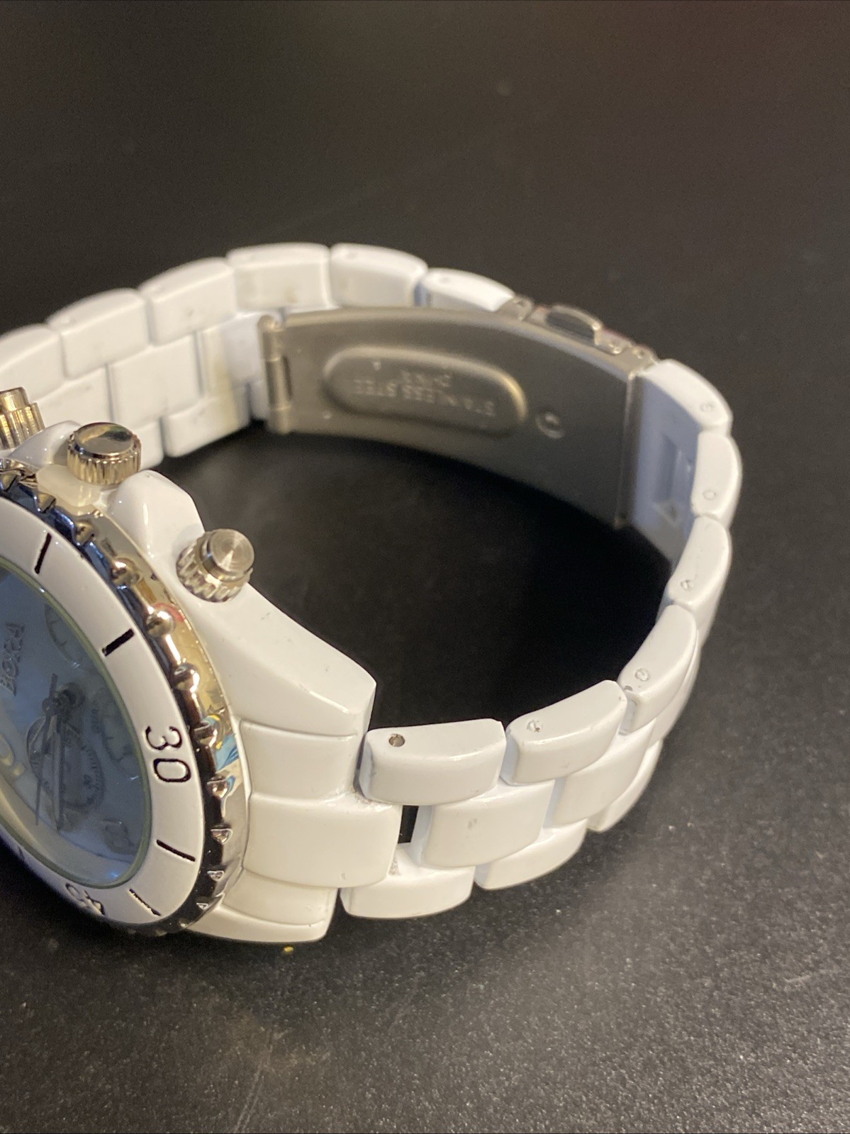 Bora Watch Women’s Quartz Watch All White New Battery Mother Of Pearl Fade