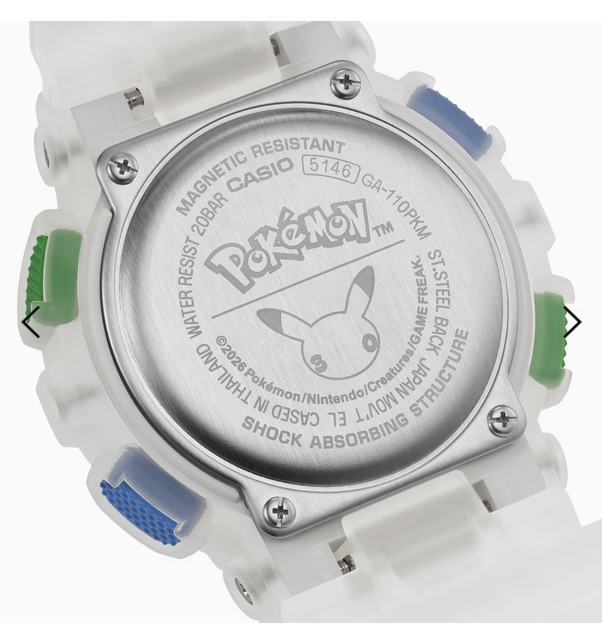 Limited 2026 CASIO Pokemon x G-SHOCK Collab Watch Model GA-110PKM-7ACR PRESALE