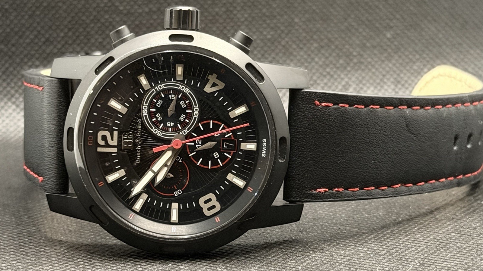 Buech & Boilat Baracchi 949517 Chronograph 46mm Swiss Ronda 5030.D NIB