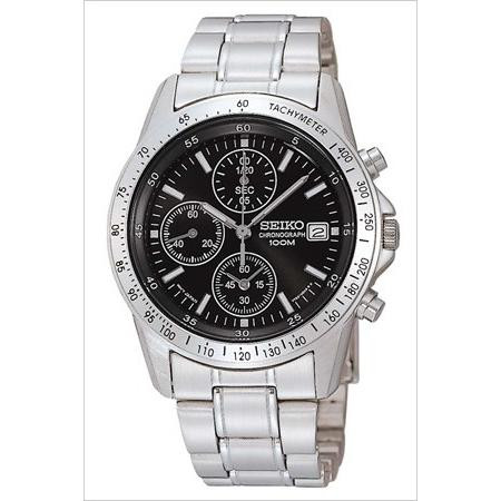SEIKO Chronograph SND367PC Black Silver Men’s Watch New in Box