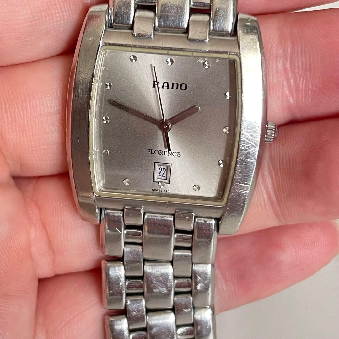 [ Excellent ] Rado Florence Silver Dial Quartz Men’s Watch Tested New Battery