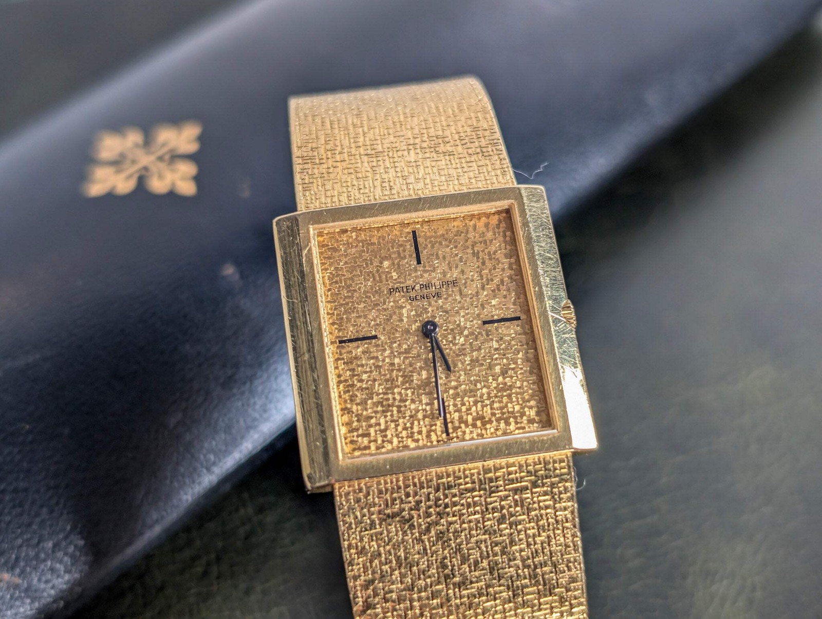 Patek Philippe Vintage 18K Yellow Gold Bracelet Watch 3491 Box Service Papers