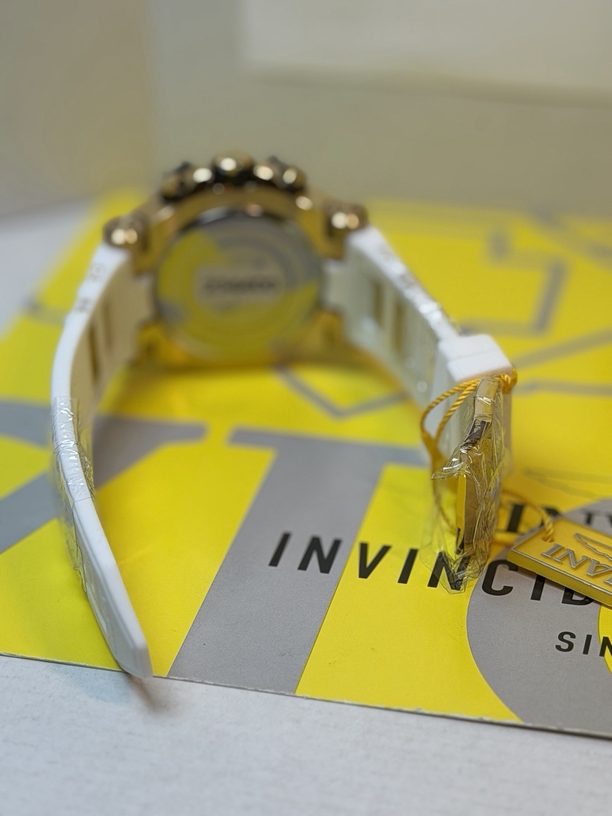 Invicta Bolt Surge Men’s 52mm, White Silicone Gold Chronograph Watch! SHARP!!