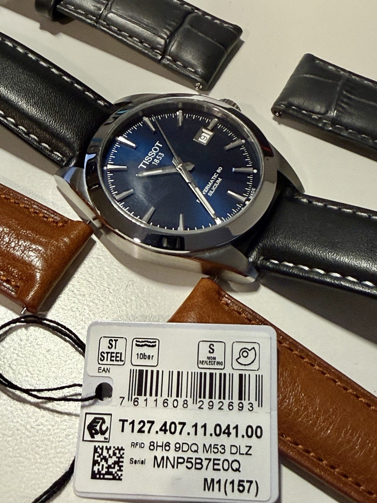 Tissot Gentleman Men’s Watch – T127.410.16.041.01 w 2 New Leather Straps