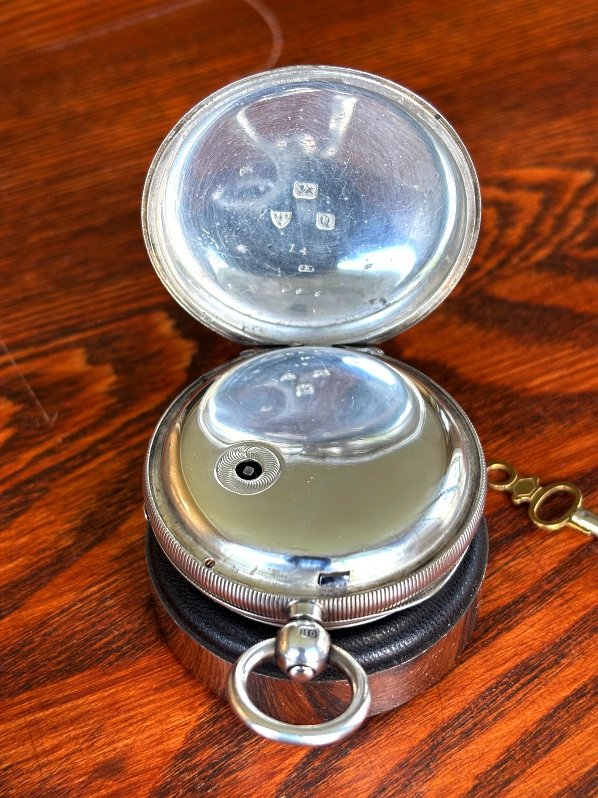 Rare 1891 John Hawley & Sons UK Key Wind/Set 15J Lever 0.925 Sterling Runs Well!