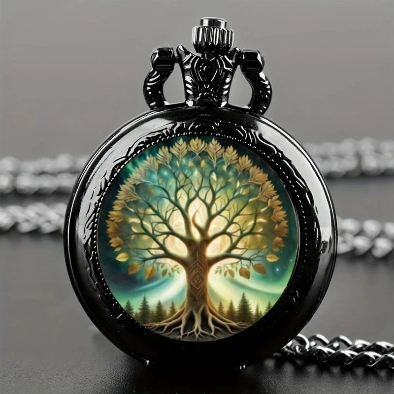 Retro Double Dragon Pattern Golden Silvery Quartz Pocket Watch Classic Style