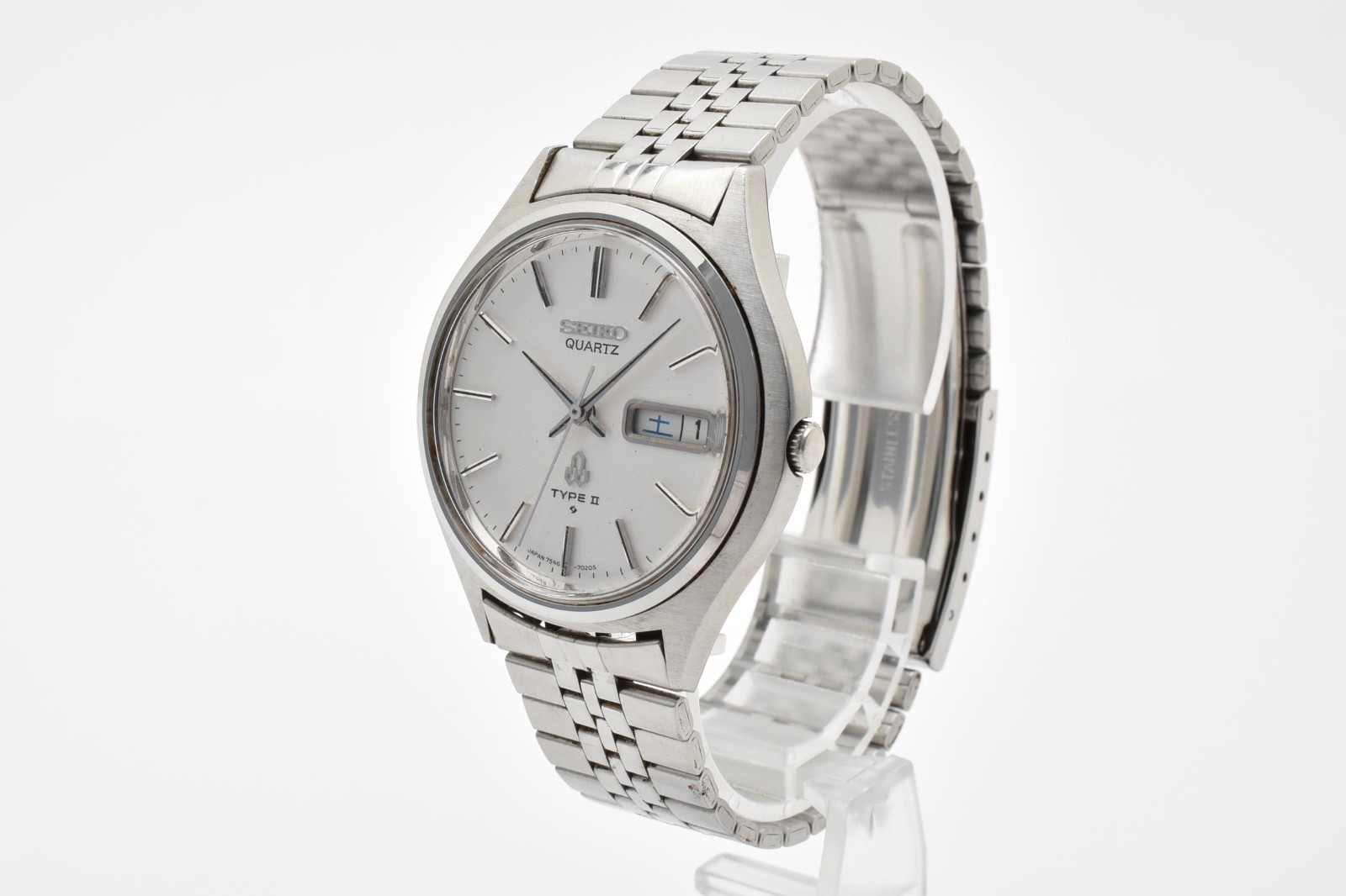 [Exc+5] Vintage SEIKO Type II 7546-7010 Quartz Men’s Watch 6.50inc From JAPAN