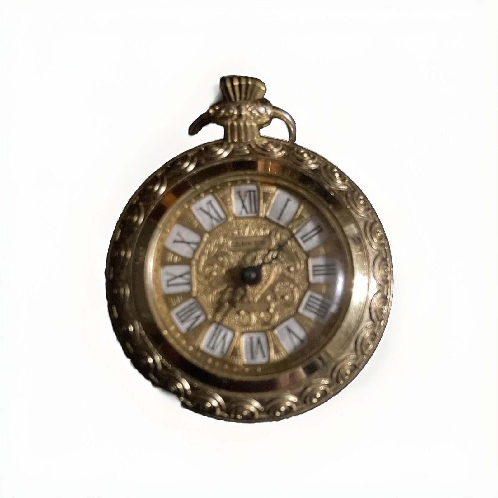AUTH. Anker vintage pocket watch pendant watch gold plated with good condition