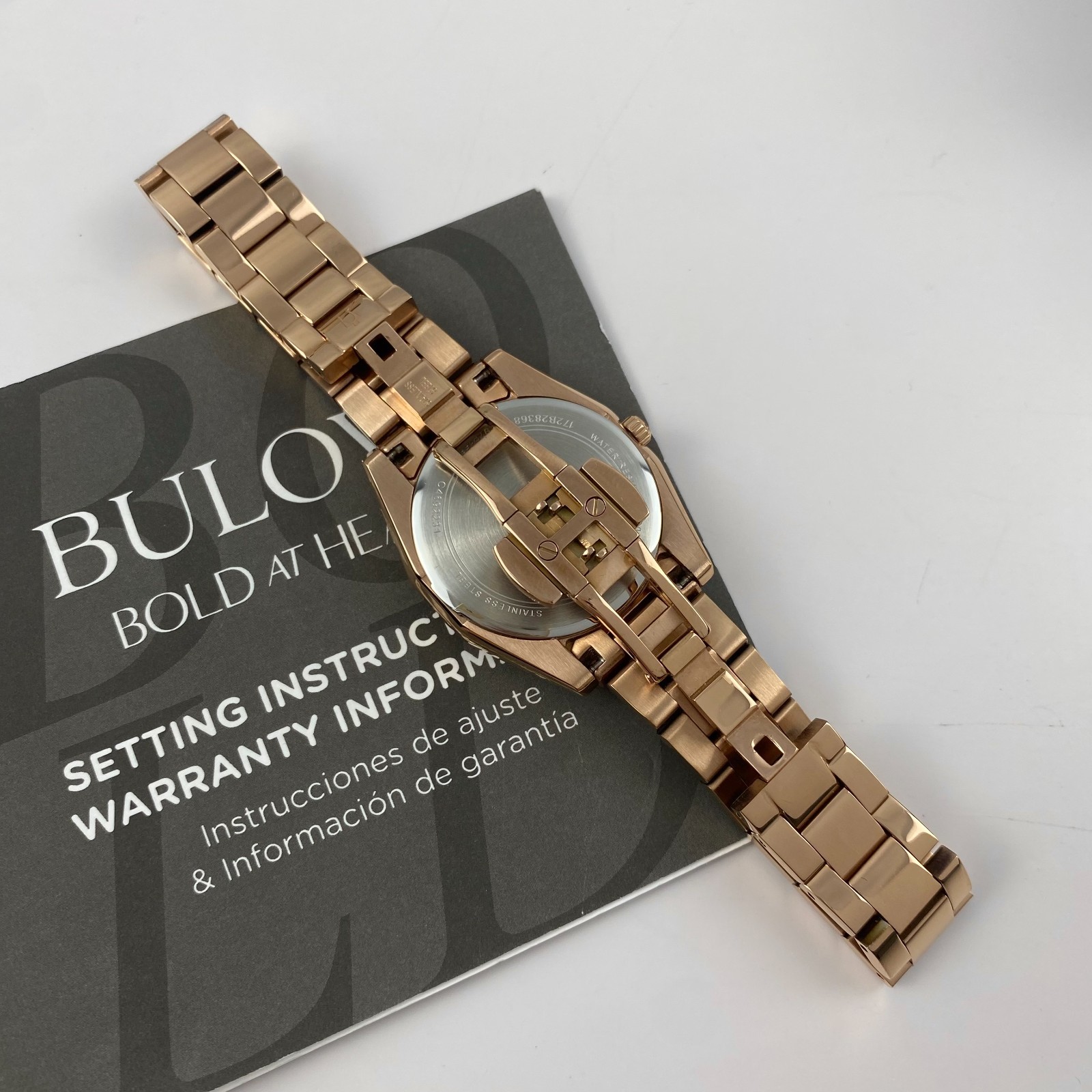 Bulova Surveyor 97P156 Grey Dial Diamond Rose Gold Women’s Stainless Watch