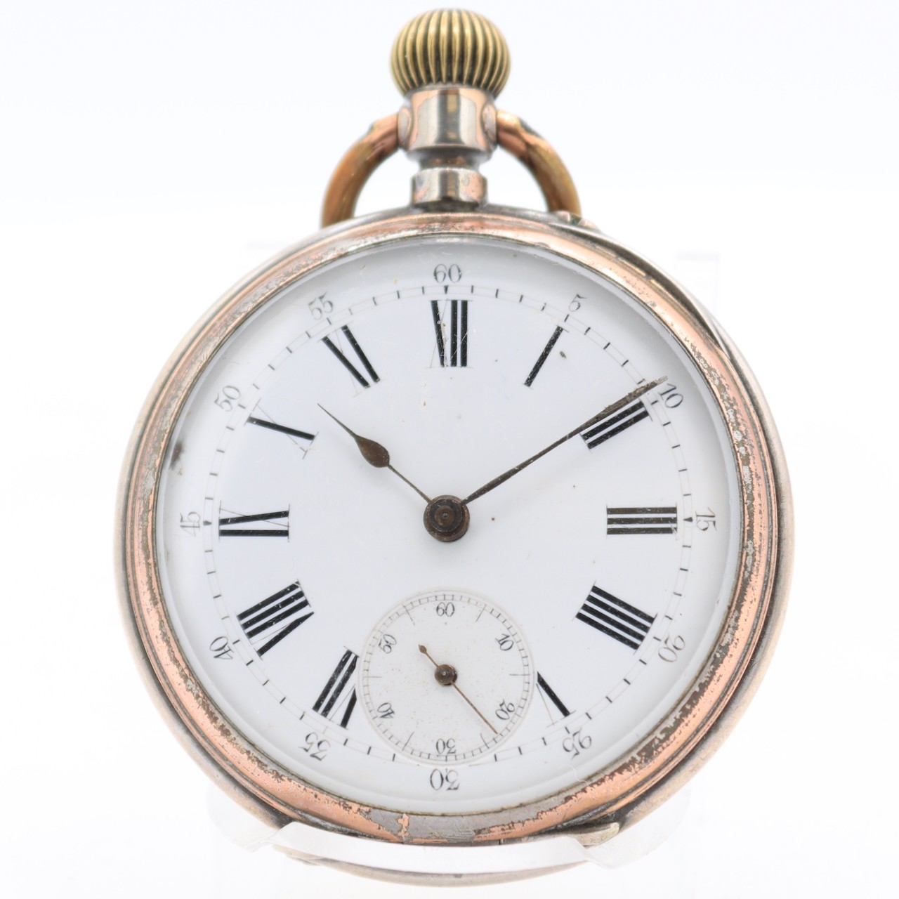 Antique Floral Cylinder Escapement Pocket Watch Sterling Silver France