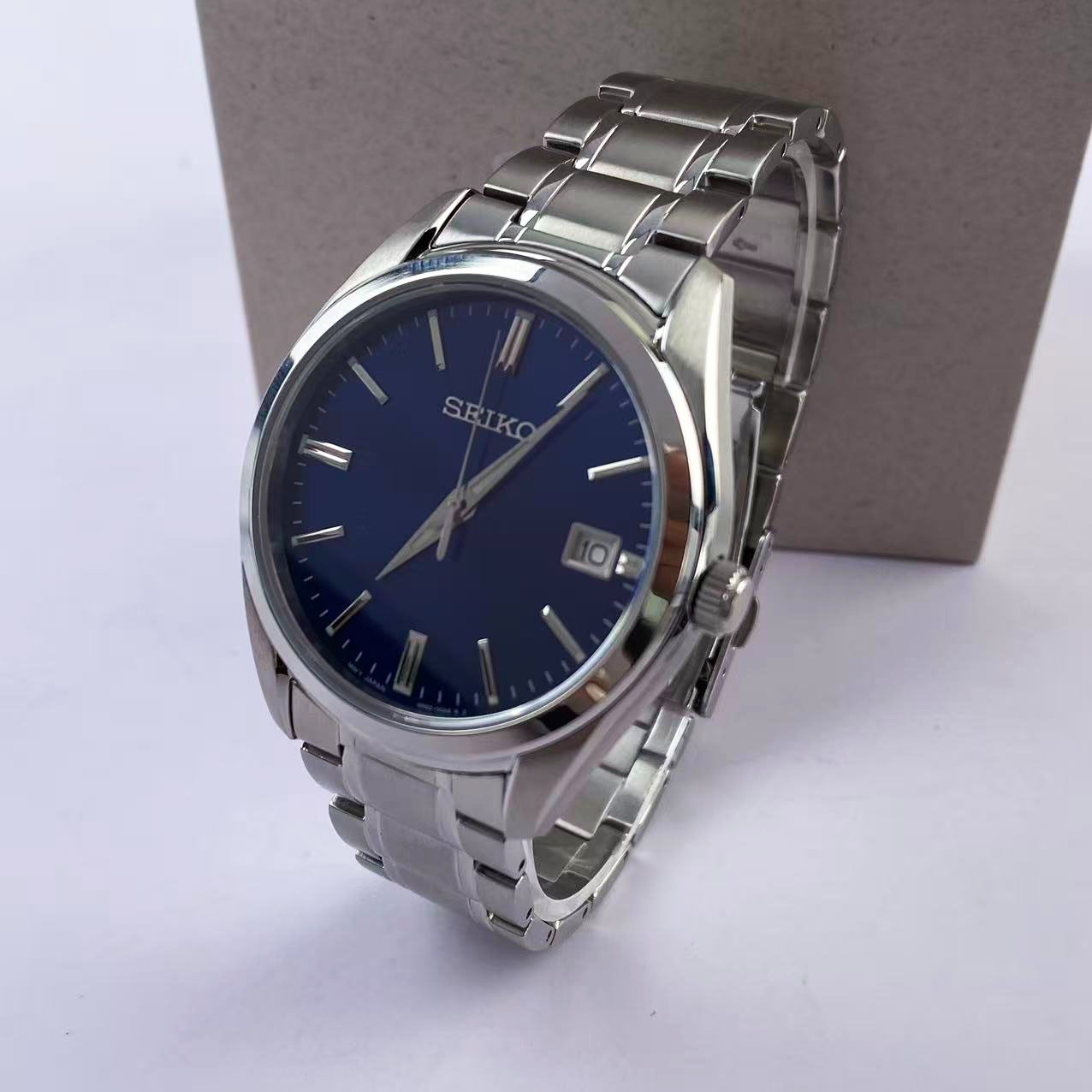 New Seiko Essentials SUR309 Blue Dial Stainless Steel Men’s Quartz Watch 40.2 mm
