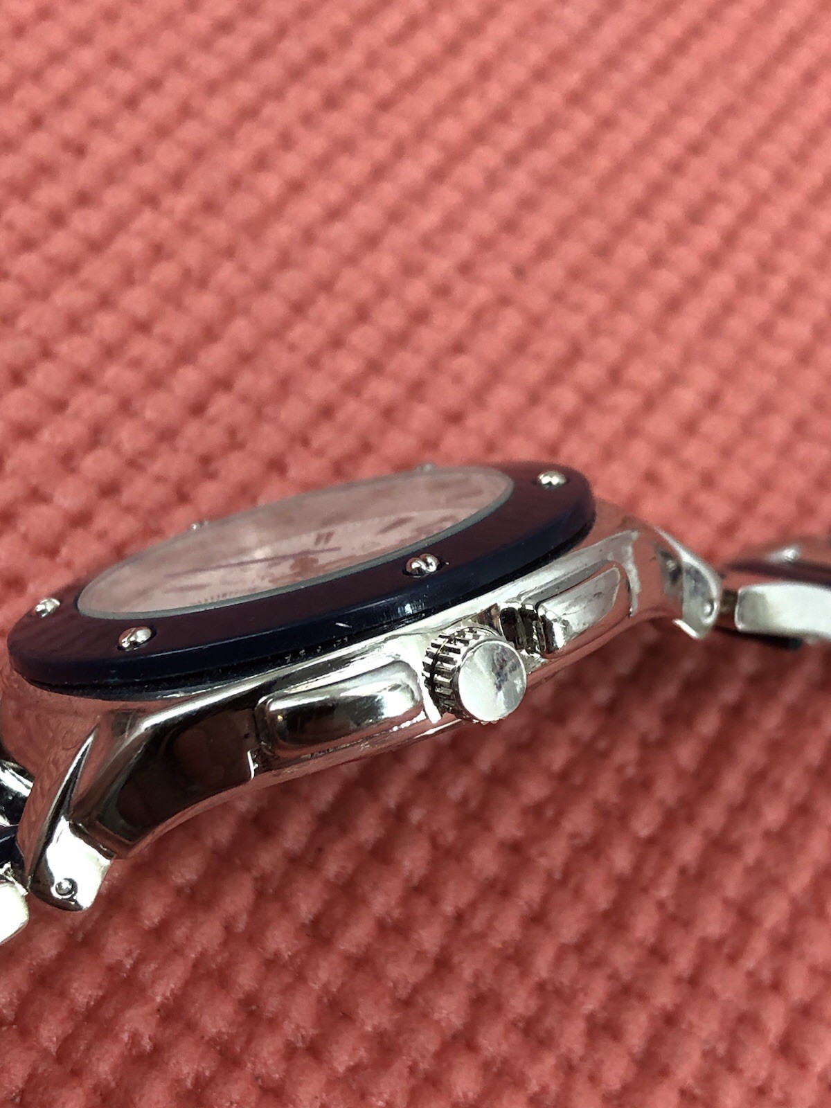 Studio Time Watch STD3242T Navy Blue Chronograph Needs New Battery Japan