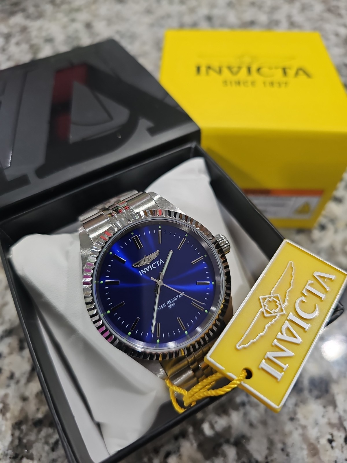 Retail 249.00 Specialty 43mm Silver Stainless Steel Men’ Wristwatch DEEP BLUE 🔥