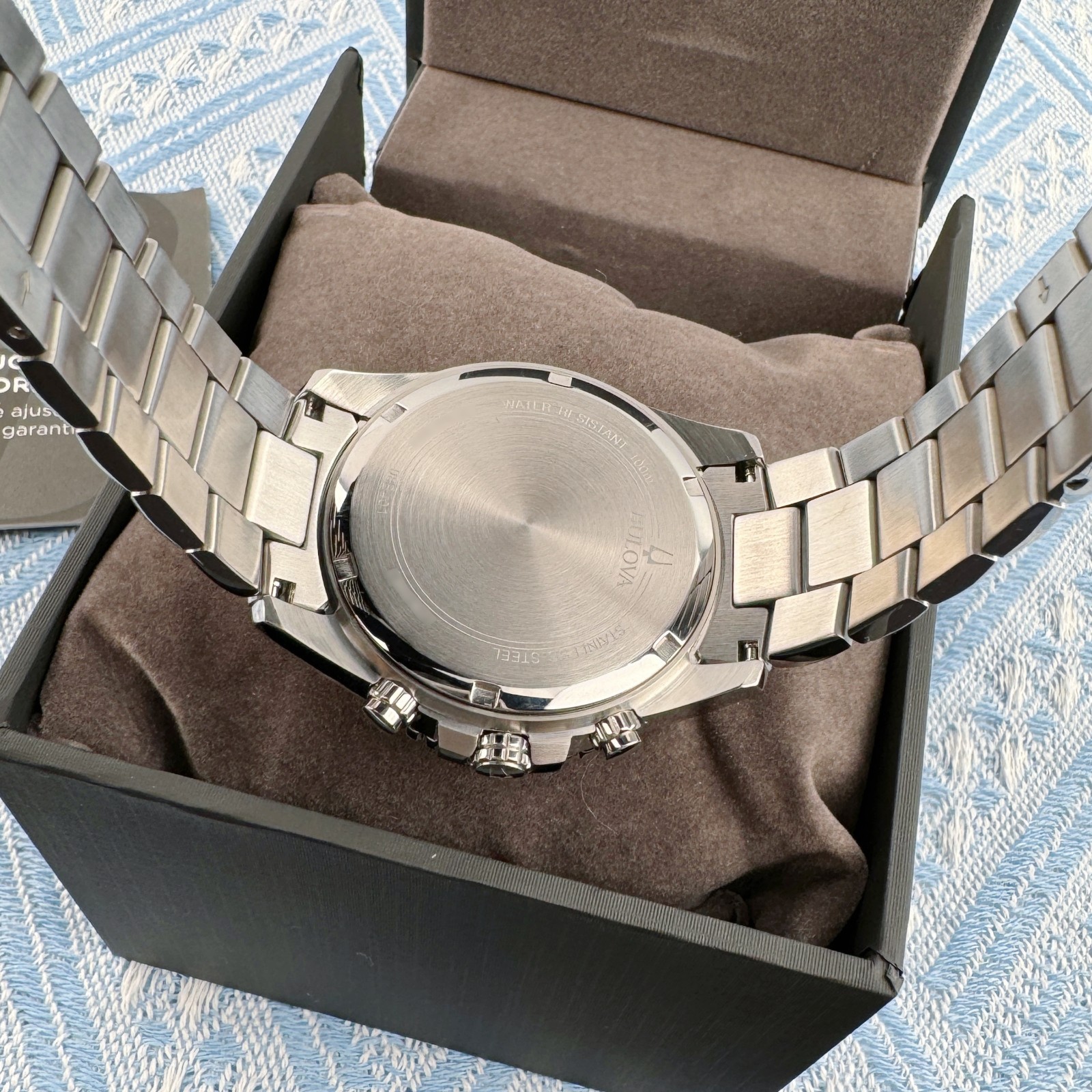 Bulova Marine Star Classic Quartz Men’s Watch Silver White Dial 41.5mm/98B423