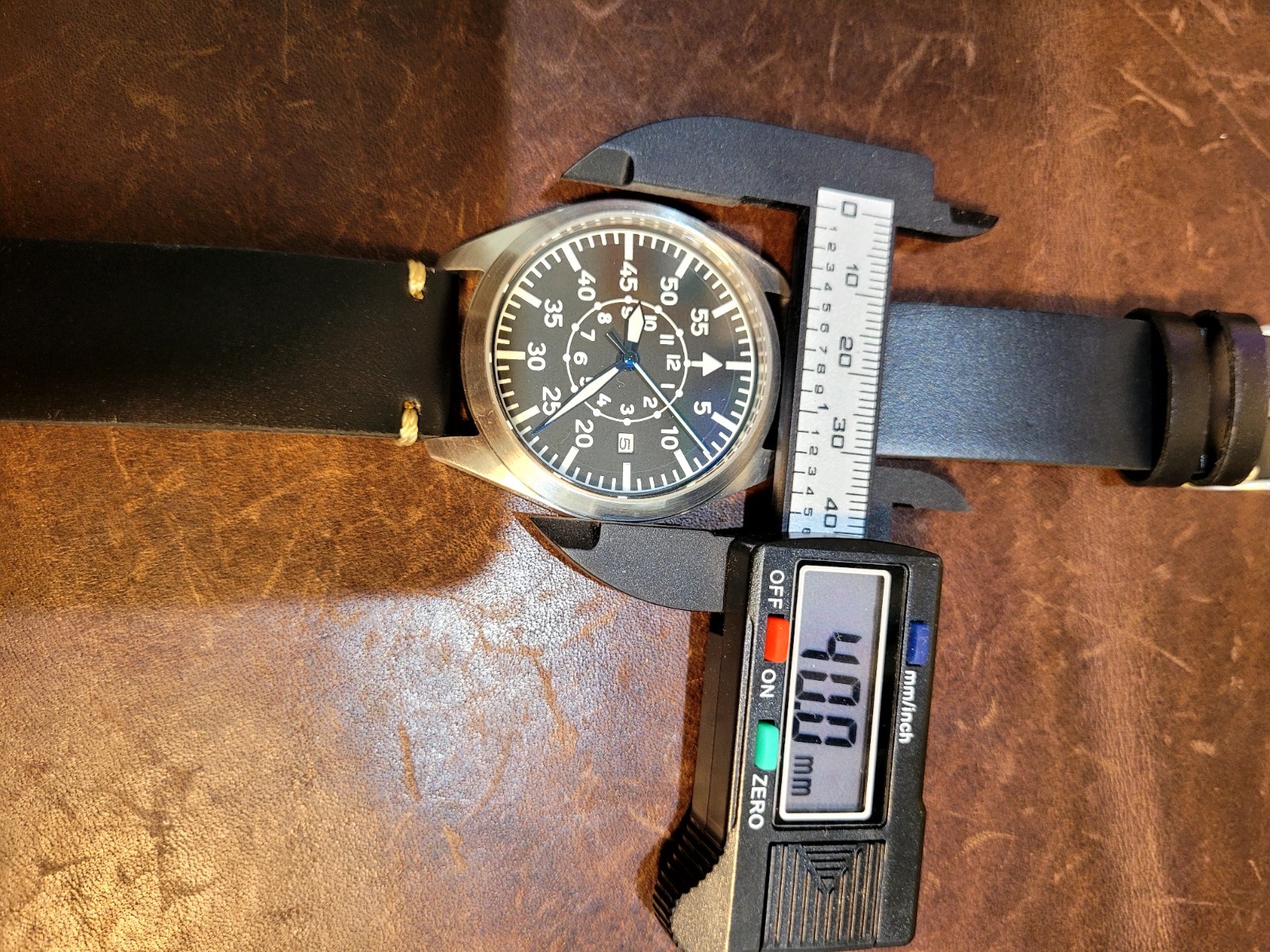 Pilot Field Watch Automatic 24hr Dial Miyota 8215 Sapphire Military Style UK