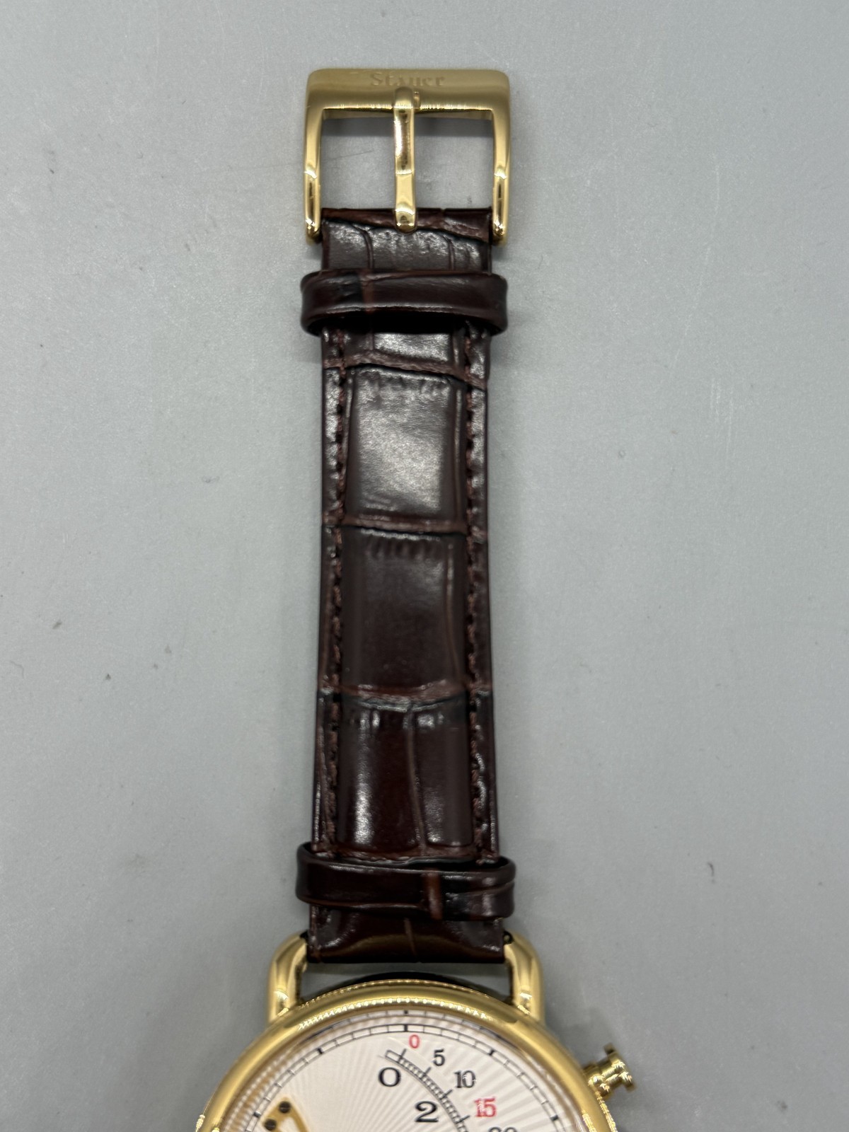 Men’s Wrist Watch STAUER -Retrograde- 55091 43mm Leather Strap – IN BOX **MINT**