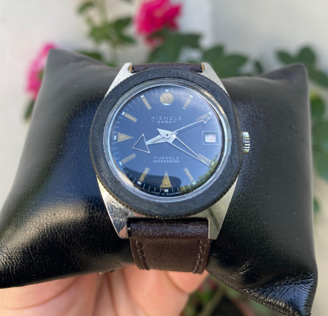 Vintage 1970s Men’s Kienzle Sport 058B25 17 Jewels Diver Germany Made 35mm Watch
