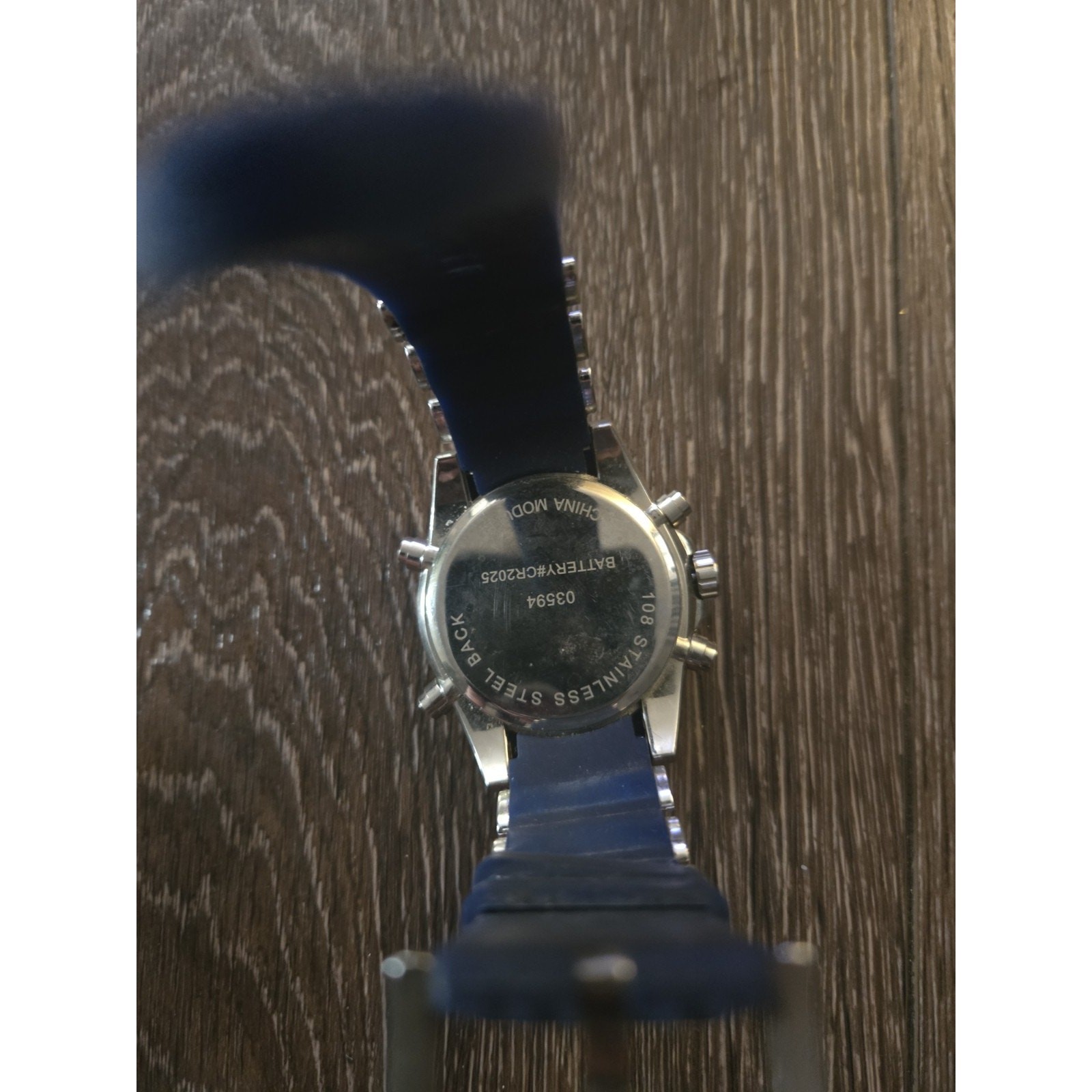 Navy Blue Men’s Quartz Watch Led Light Display Stainless Steel Wristwatch Sport