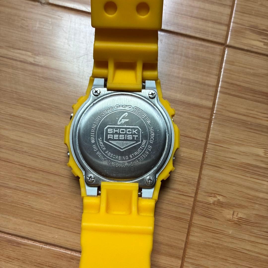CASIO G-SHOCK DW-5600CU Yellow Digital Quartz Men’s Wristwatch Working Condition