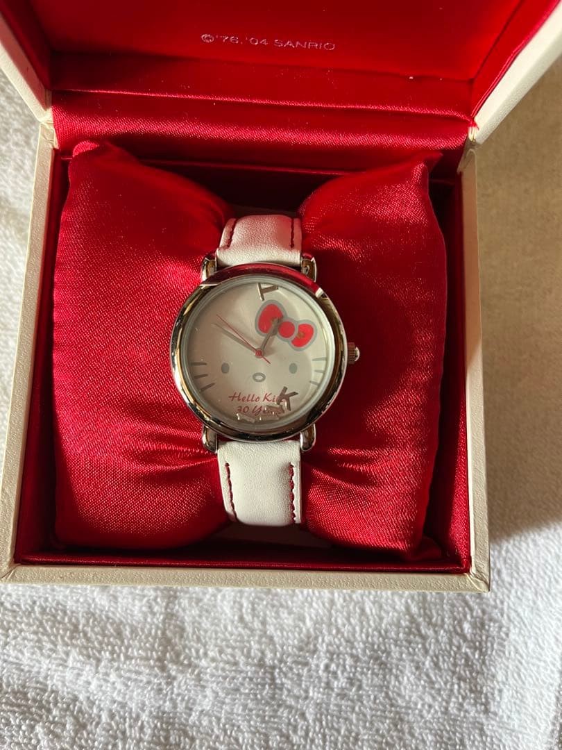 Hello Kitty 30 Year Anniversary Watch White Leather Band