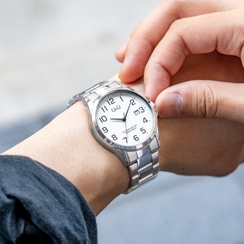 Citizen Q&Q A23A-001PK Analog Watch 10 Year Battery 3BAR White Date Japan New