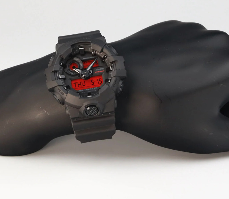Casio G-Shock Analog/Digital Black Resin Watch GA-700BBR-1A/ GA700BBR-1A