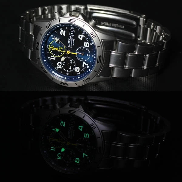 SEIKO SND379P1 Chronograph Blue Silver Men’s Watch