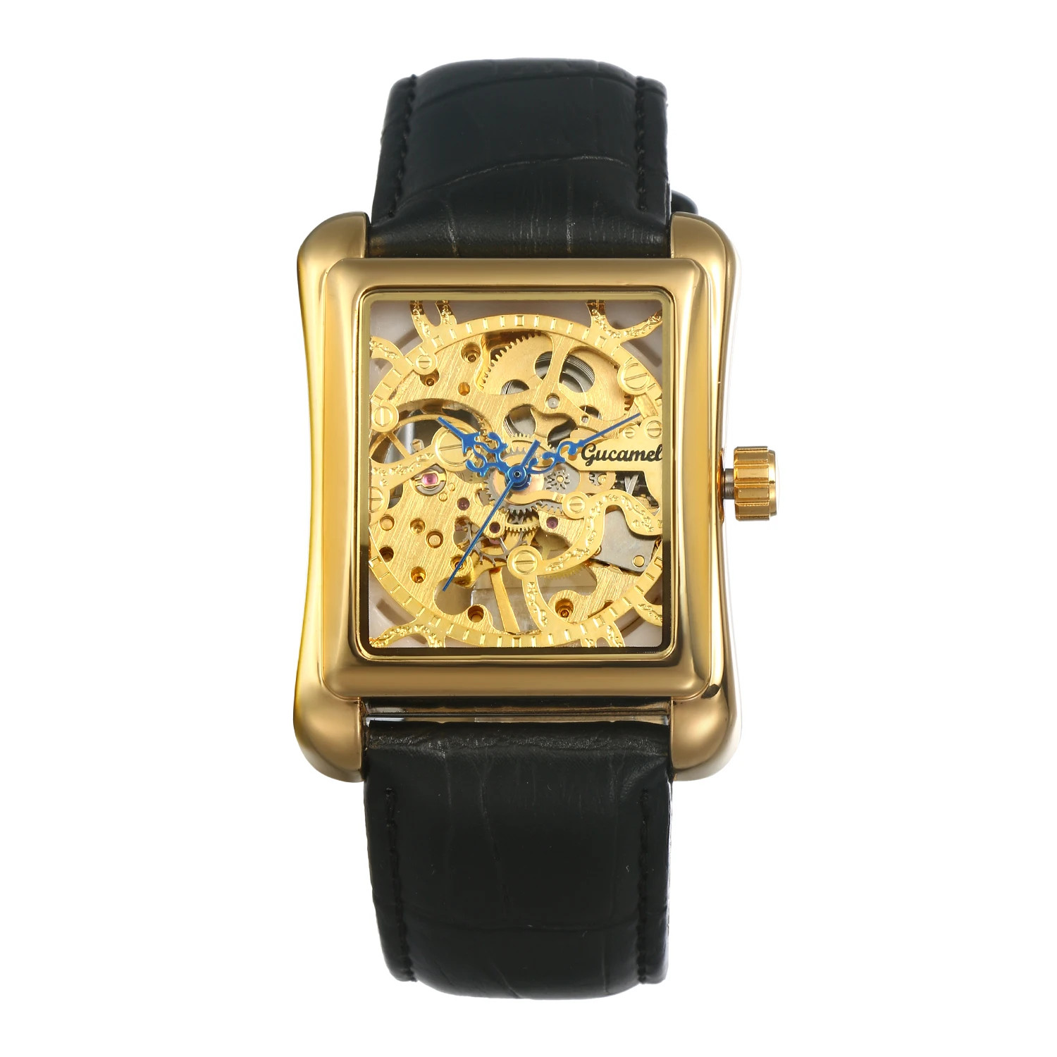 Lancardo Men’s Automatic Mechanical Watch Rectangular Leather Strap 3Bar