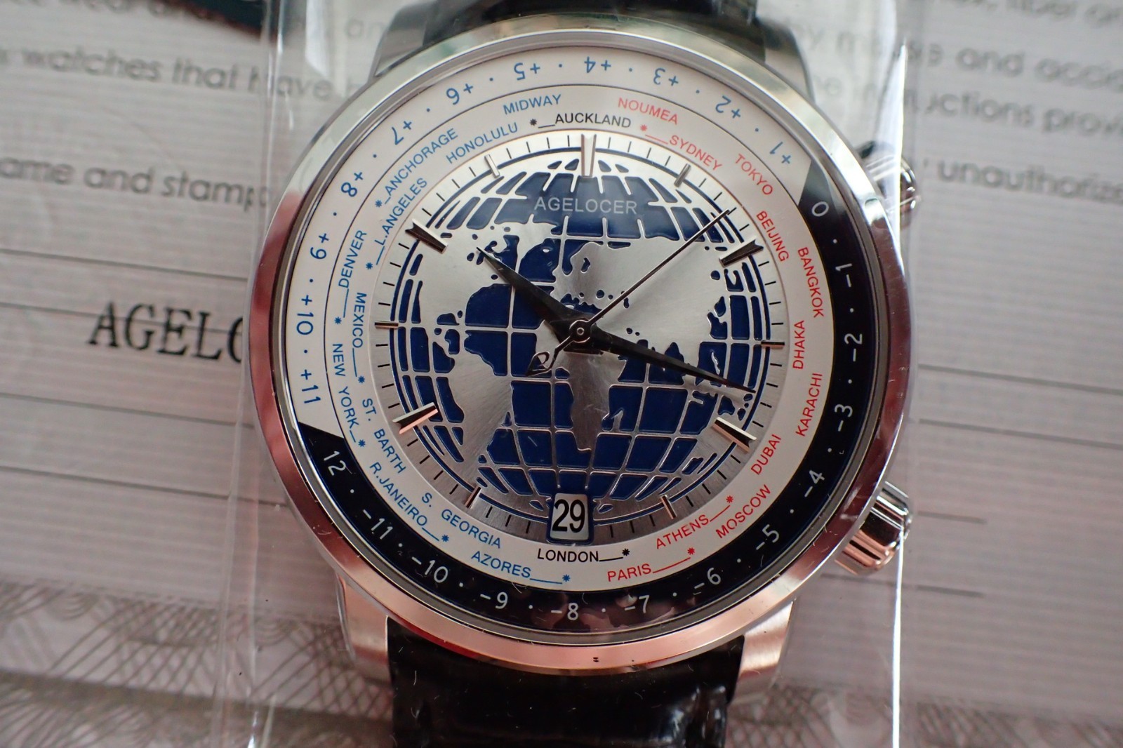 Agelocer World Time Genuine Watch Men’s Luxury Automatic Mechanical Watch