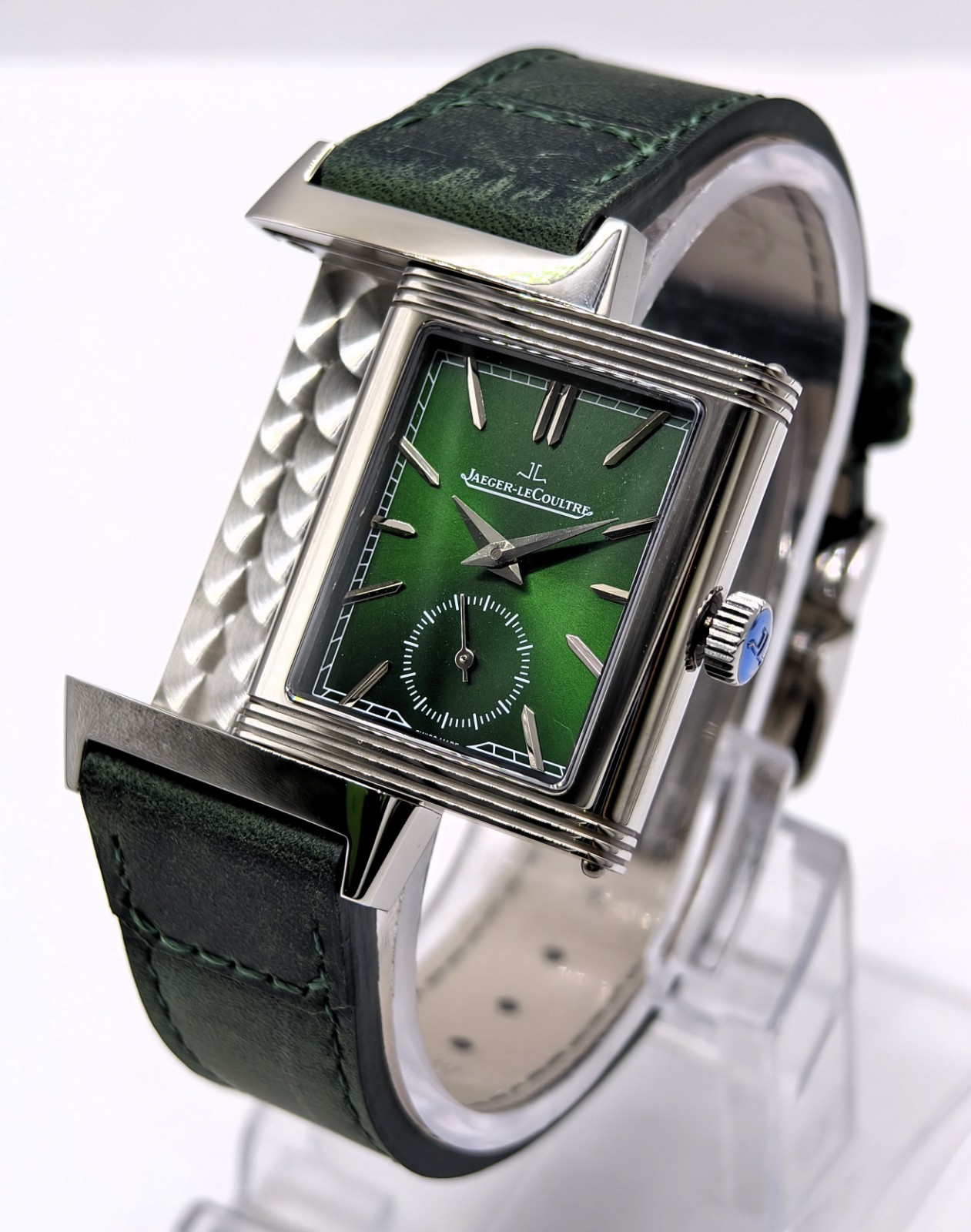 Luxury Jaeger Lecaultre Reverso Green Sub Dial Quartz Men’s Wrist Watch Pen