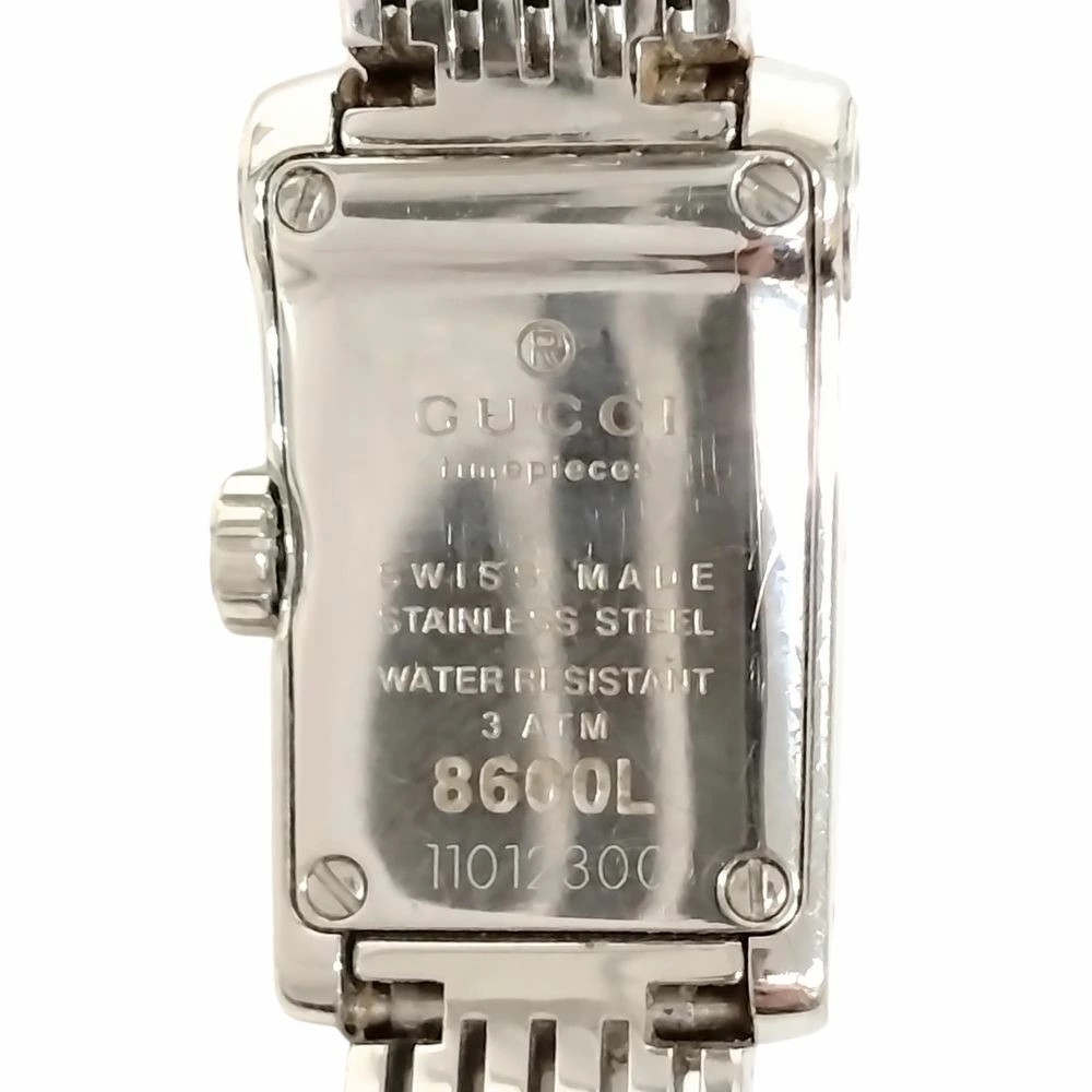 Gucci 8600L G Metro Shell Dial Diamond Bezel Ladies Quartz Watch Silver #S426118