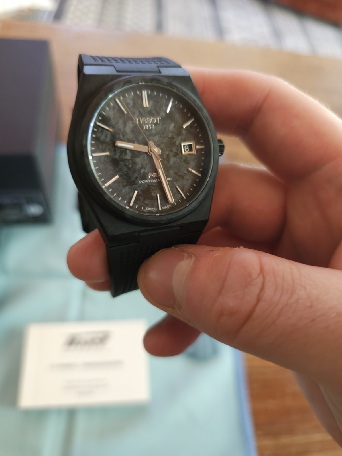 2025 Tissot PRX Powermatic 80 Carbon Fiber Black Auto Date 40mm 100m Box