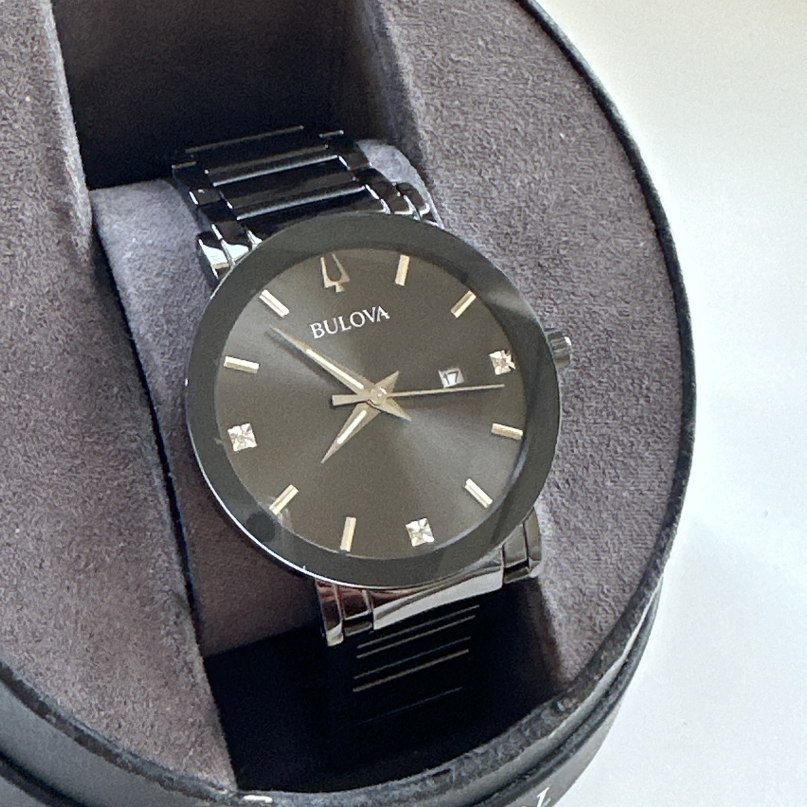 Bulova Millennia Men’s Quartz Diamond Accent Calendar Watch 42mm 98D158