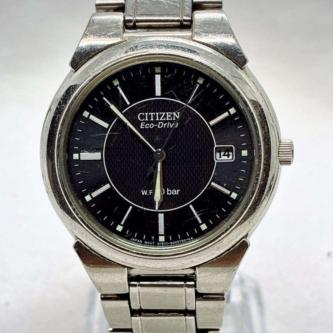 Citizen Eco-Drive Solar Date 10 ATM Water Resistant Black Dial E111 【USED】