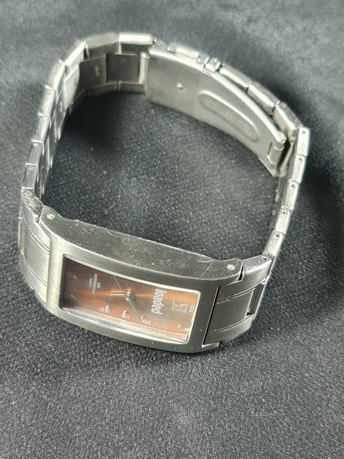 Gents Loaded Quartz Watch with Silver Metal Strap, 3 Fold Safety Clasp vgc