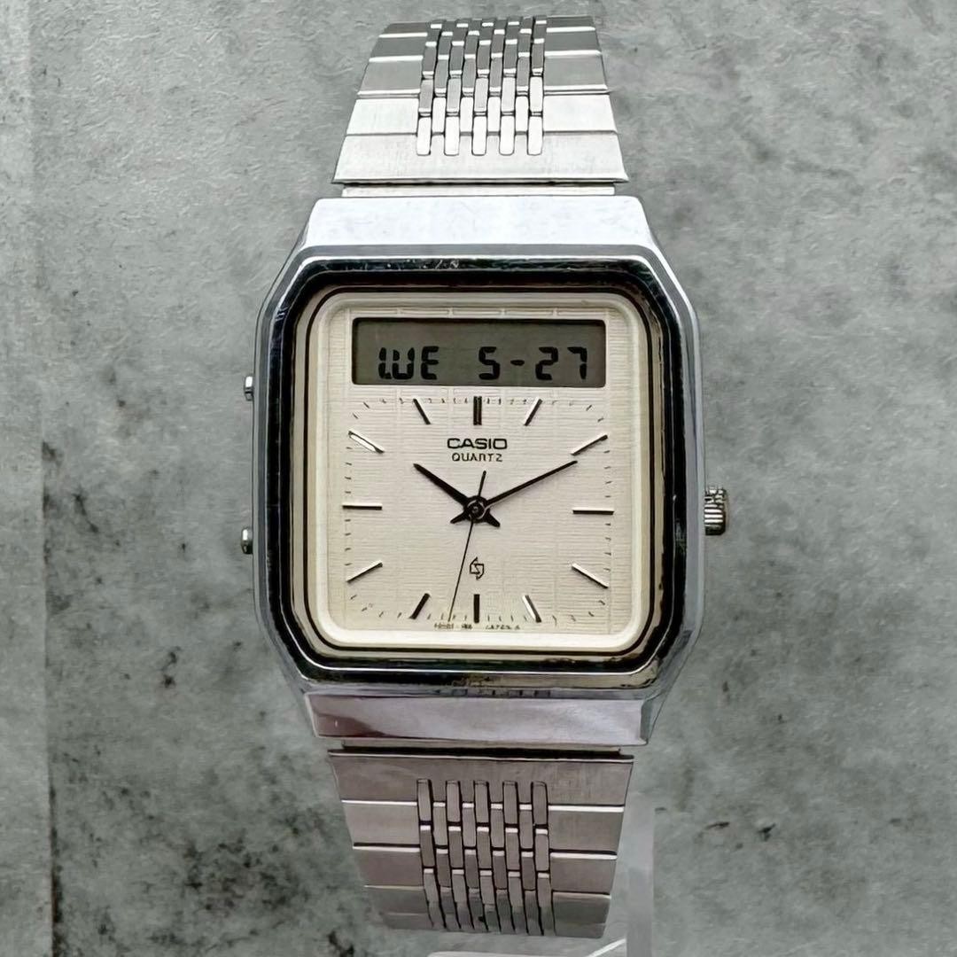 CASIO 31.9mm Used Watch Quartz Silver Dial Men’s Analog Vintage