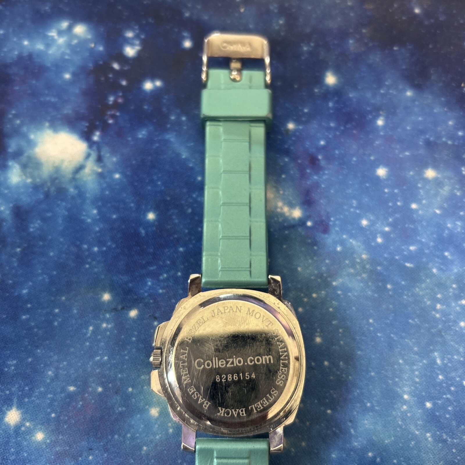 Collezio Teal Crystal Dial Rubber Silicone Band Watch
