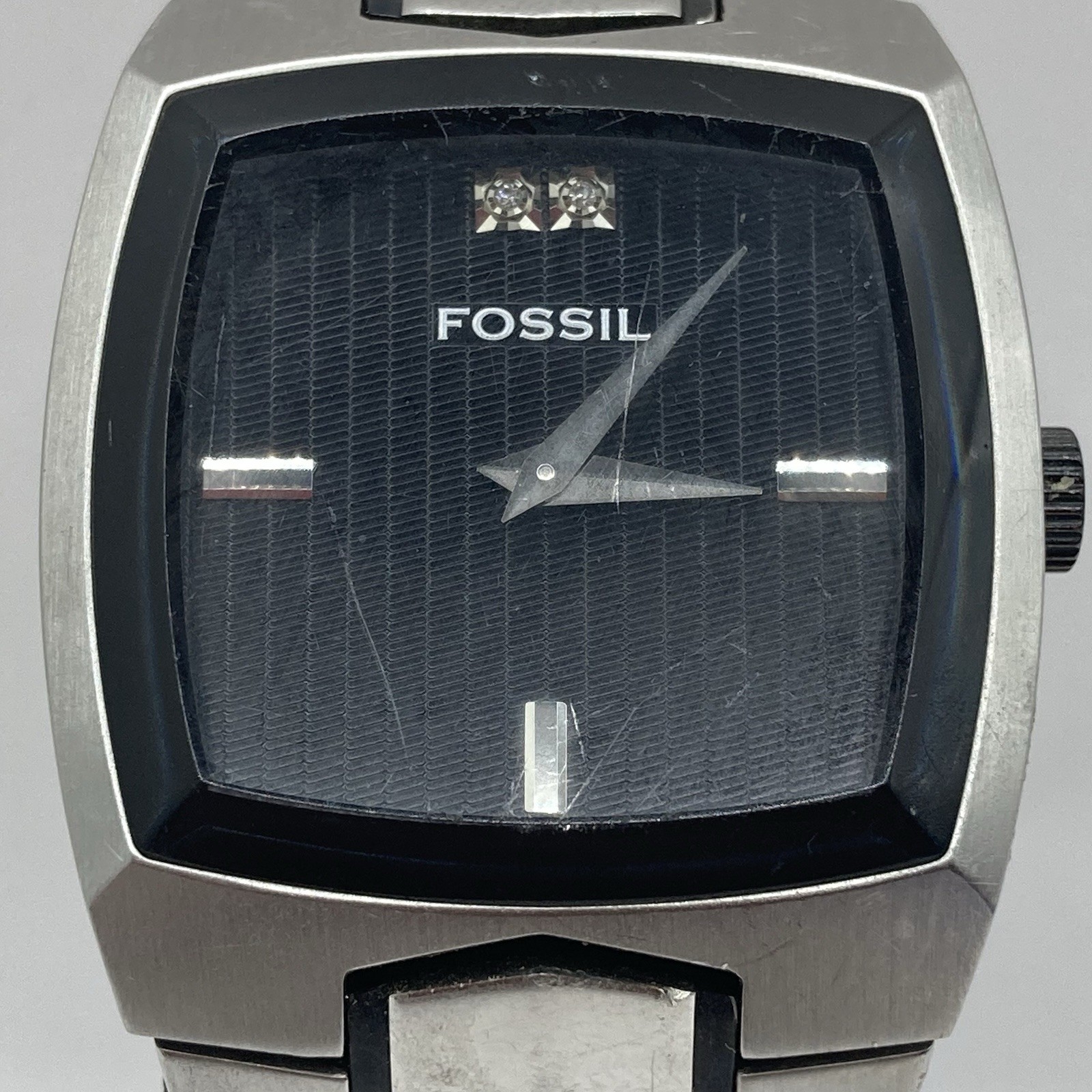 Fossil Arkitekt FS-4156 Men’s Watch Black Diamond Dial Stainless Steel Bracelet