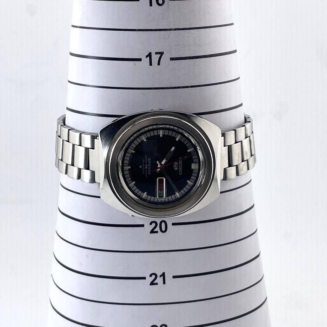 Seiko 5 Sports 6106-8120 Automatic Vintage Mens Watch Silver Day-Date 39mm Japan