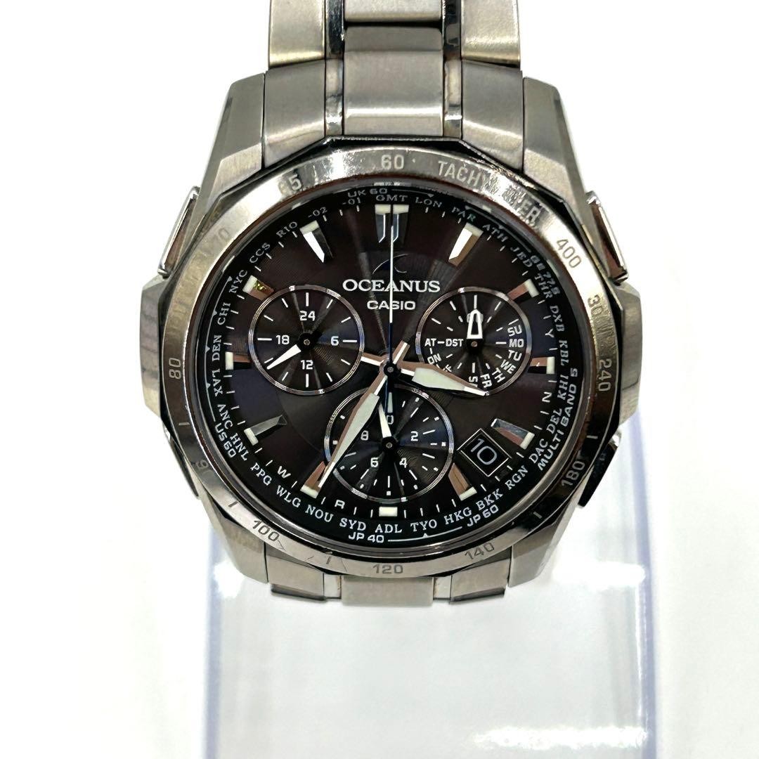 Casio Oceanus Manta OCW-S1000 Solar Radio Chronograph Titanium Band Watch JAPAN