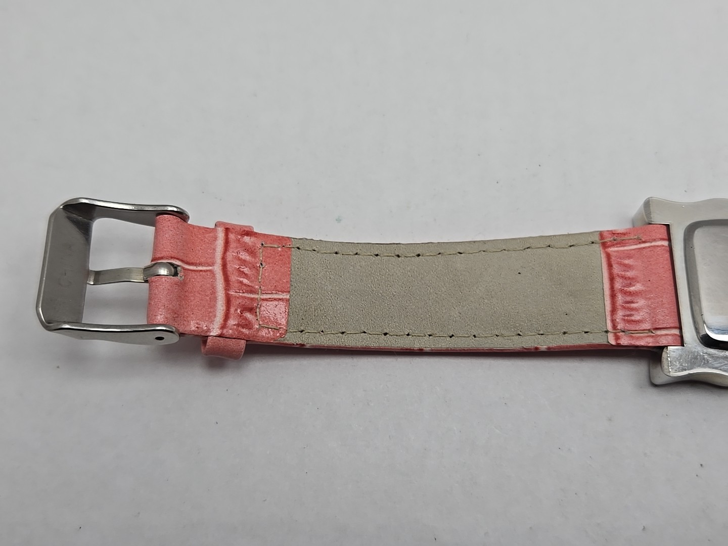 Womens Marcel Drucker Silver Tone Pink Enamel Blue Butterflies Watch New Battery
