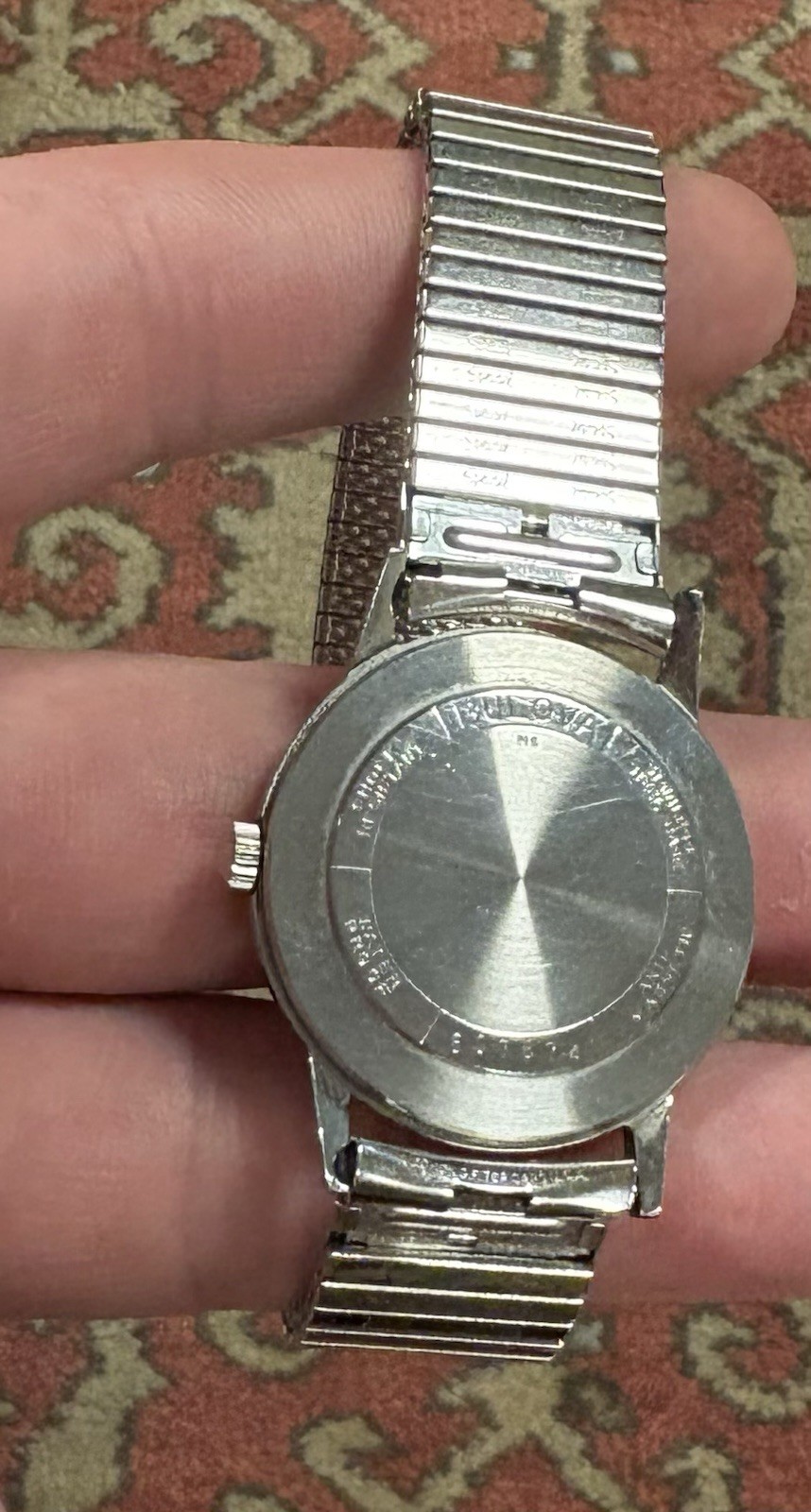 Bulova Surf King Watch linen dial ~keeps great time~32 mm 17j 11AL 10kt GF band