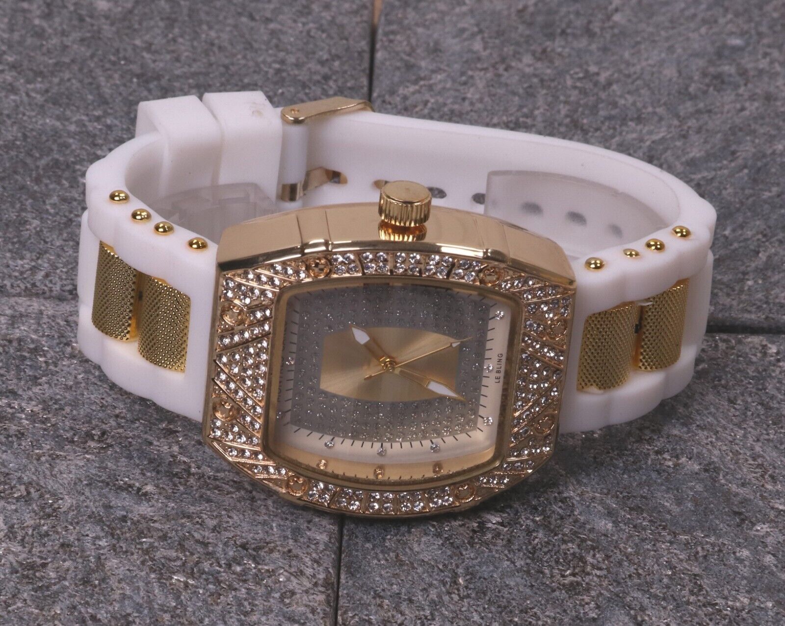 Men’s Iced Luxury Bezel Silicone Band GP Montres Carlos Watch