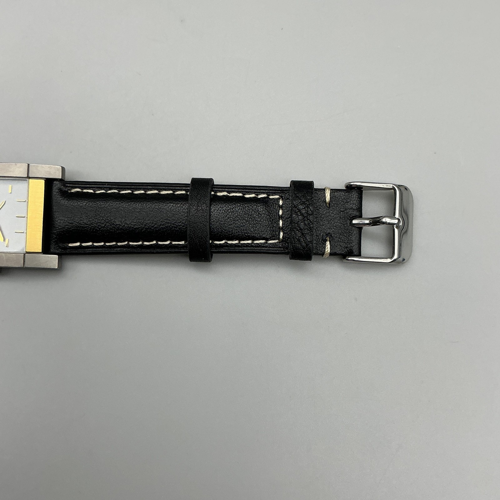 Boccia Womens Watch 25mm Titanium Silver Gold Tone Black Leather New Battery