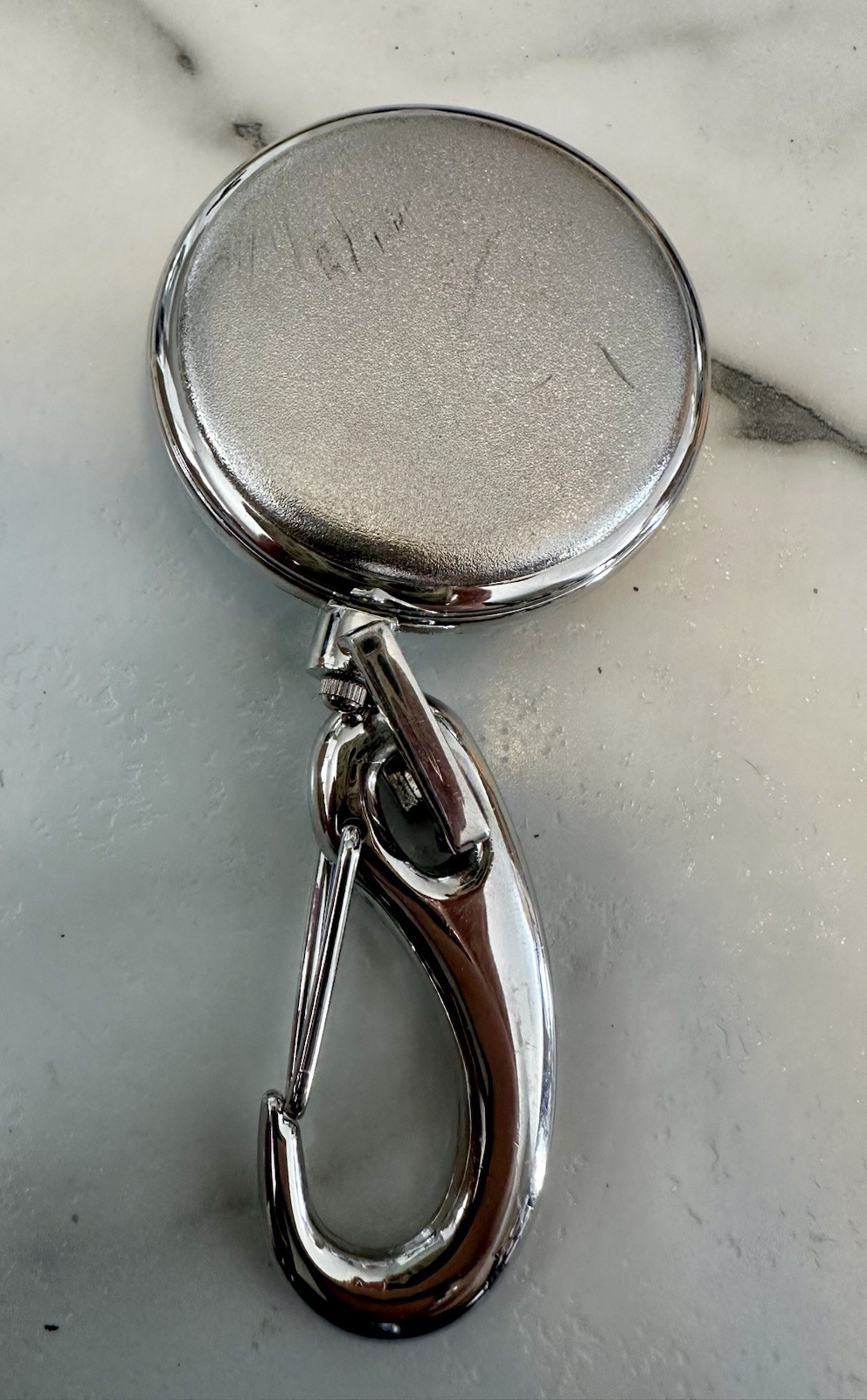 COLLEZIO Quartz Pocket Watch Silver Tone with Sport Clip-New Battery