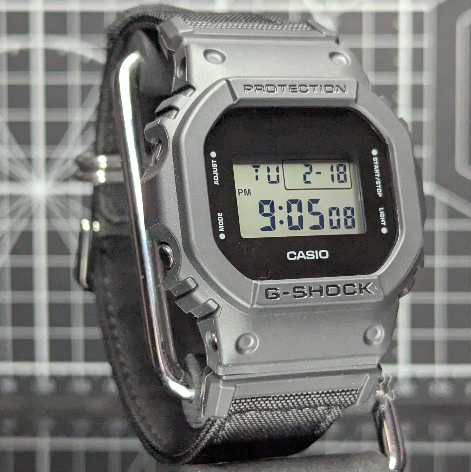 Casio G-Shock UTILITY BLACK DW-5600 BlackOut Cordura Band Square DW-5600BCE-1