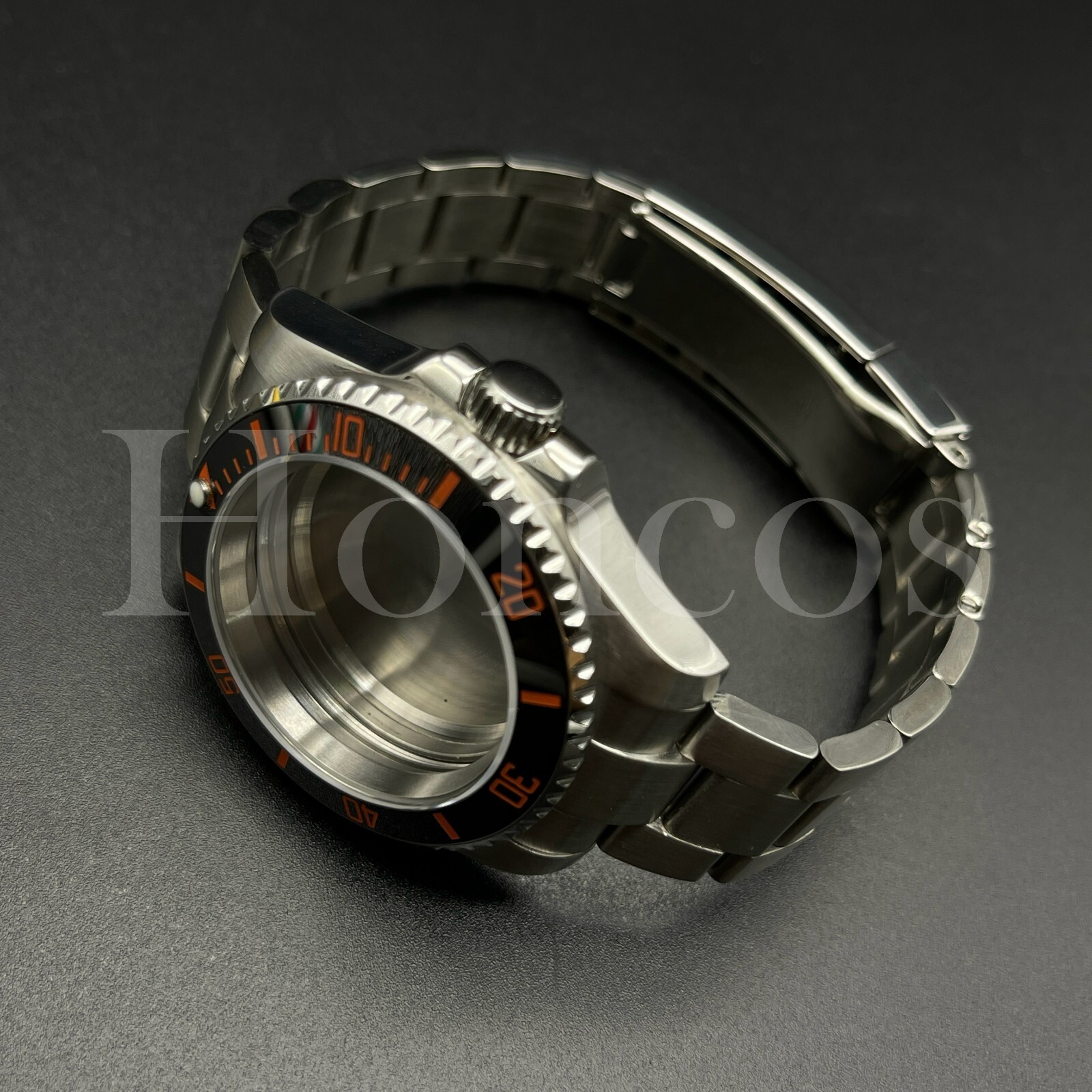 Custom Made MODS Watch Case and Bracelet Fits for NH34/35 Movement Silver BLK/OG